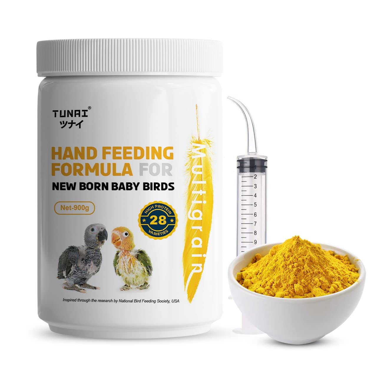 TUNAI Multi Grain Hand Feeding Formula Powder for Baby Birds | 450G | Essential for Love Birds, Conures, Parrots, & Cockatiel