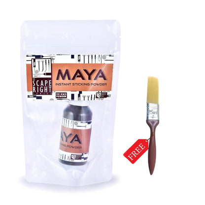 The Scape Right Series MAYA Instant Sticking Powder with Free Brush | Enhance Bonding & Root Growth (50 gms)