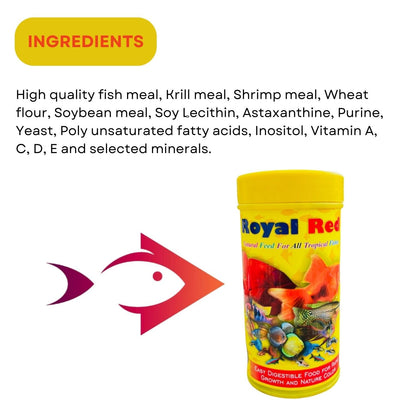 SF+ Royal Red Natural Fish Food | Natural Feed for All Tropical Fishes | Originally from TUNAI Store (100gms, Pellets)