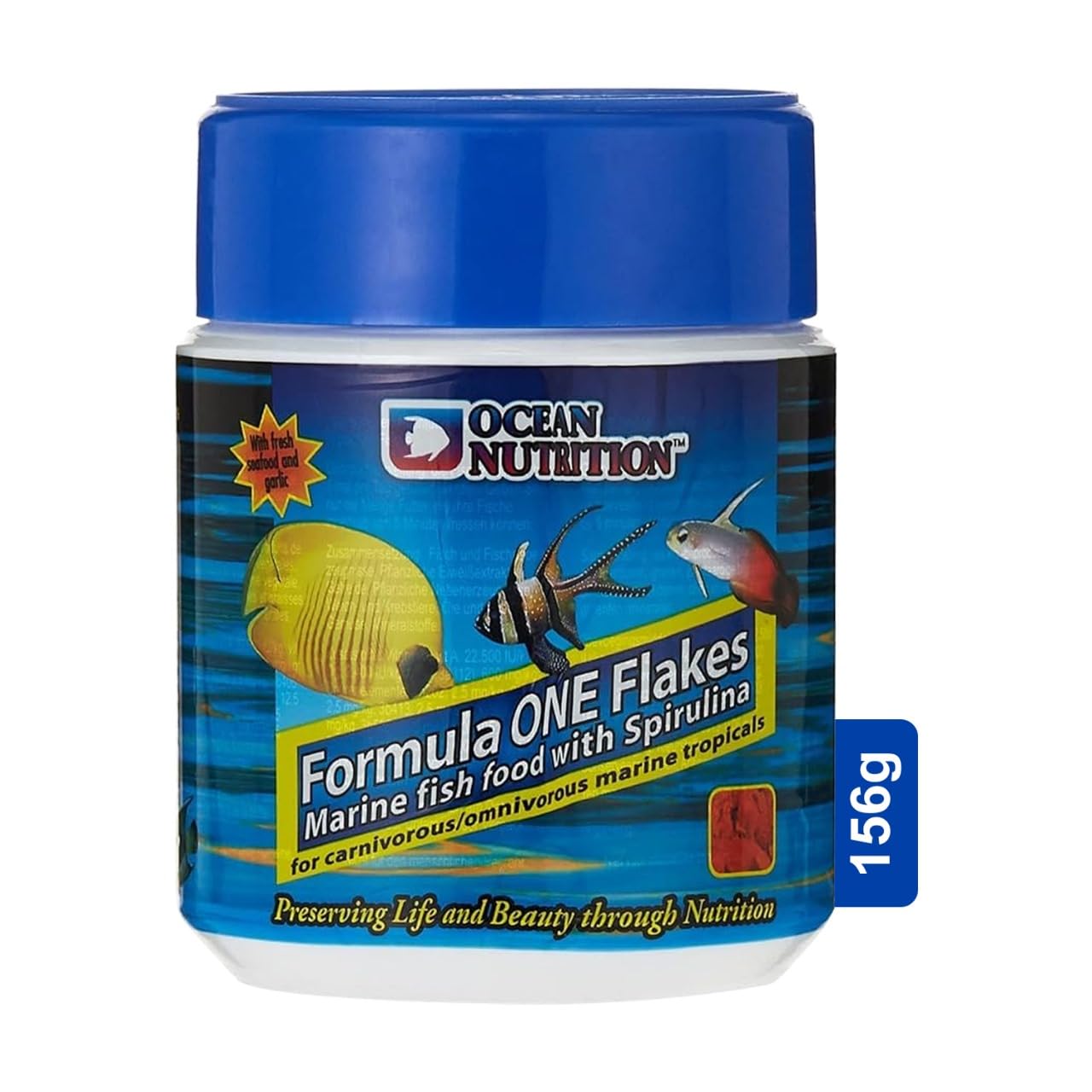 Ocean Nutrition (Original from Tunai Store) Formula One Flakes Marine Fish Food with Spirulina |156g| 55% Rich Protein for Carnivorous/Omnivorous Marine Tropicals