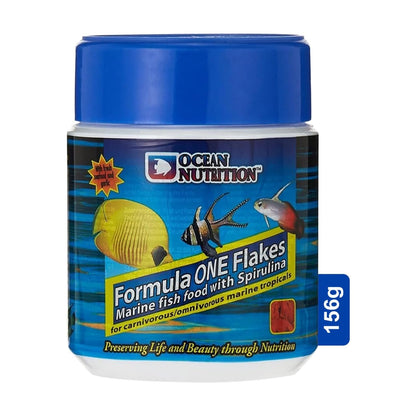 Ocean Nutrition (Original from Tunai Store) Formula One Flakes Marine Fish Food with Spirulina |156g| 55% Rich Protein for Carnivorous/Omnivorous Marine Tropicals