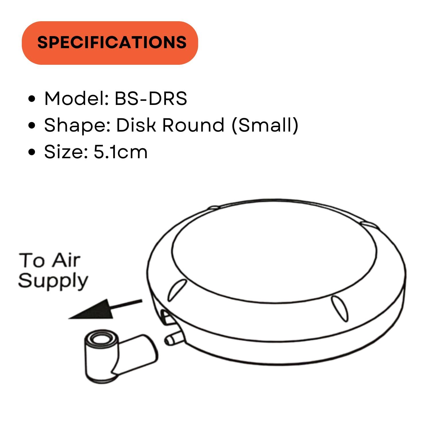 TUNAI Dophin BS-DRS Air Stone for Aquarium Fish Tank | Air Stone for Aquariums | Aerates, Decorates and Water Circulation