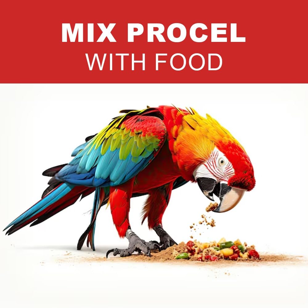 TUNAI PROCEL |250g| Instant Release of Electrolytes, Proteins, Calcium, Probiotics & Other Nutrients for All Caged Birds, Supports Recovery of Birds from Stress and Illness