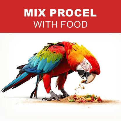 TUNAI PROCEL |250g| Instant Release of Electrolytes, Proteins, Calcium, Probiotics & Other Nutrients for All Caged Birds, Supports Recovery of Birds from Stress and Illness