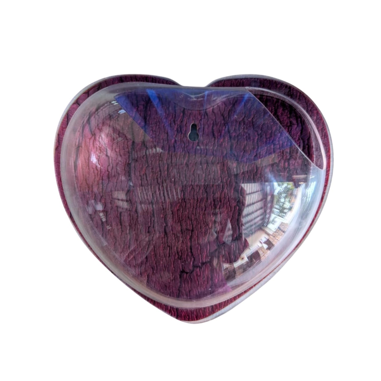 Wall Mount 15-inch Blue Heart Shape Fish Bowl – Without Stand | Modern Aquarium for Home, Office & Café Décor | Space Saving Design | Elegant Fish Tank & Plant Terrarium | Compact Design