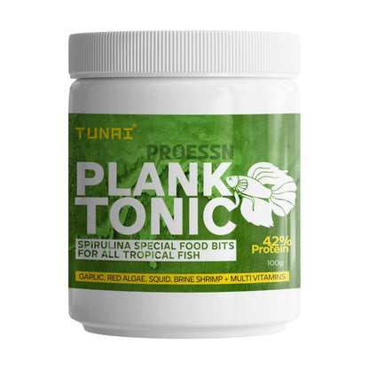 Tunai Plank Tonic Spirulina Special Fish Food Bits with 42% Protein | Suitable for Angel, Gold Fish, Betta, Discus, Arowana, Oscar, Red Parrot, Cichlids