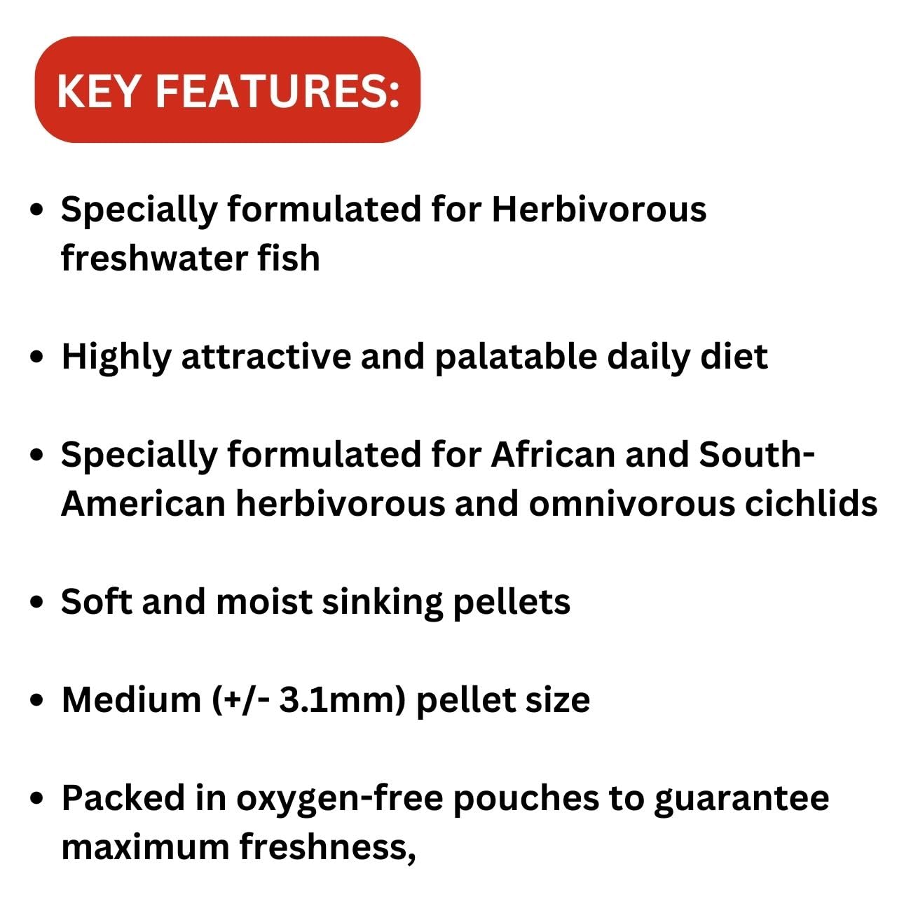 ON+ Cichlid Vegi Pellets Fish Food (Original from Tunai Store) | Special Formula for Herbivorous and Omnivorous Cichlids (100gms, Medium Pellets)