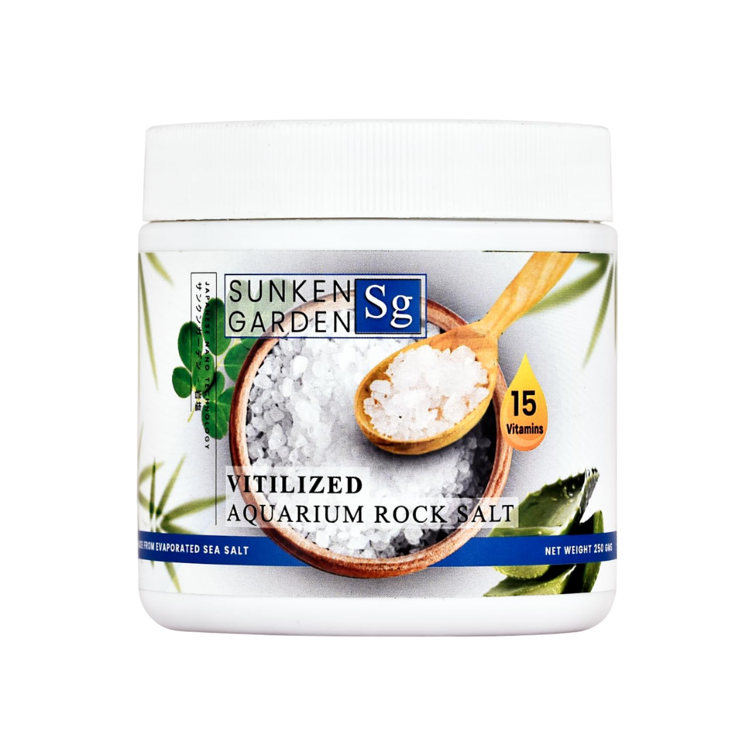 Sunken Garden Vitalized Aquarium Salt | Ideal for Aquarium | Premium-Grade Sea Salt for Freshwater Fish Wellness (250 GMS)