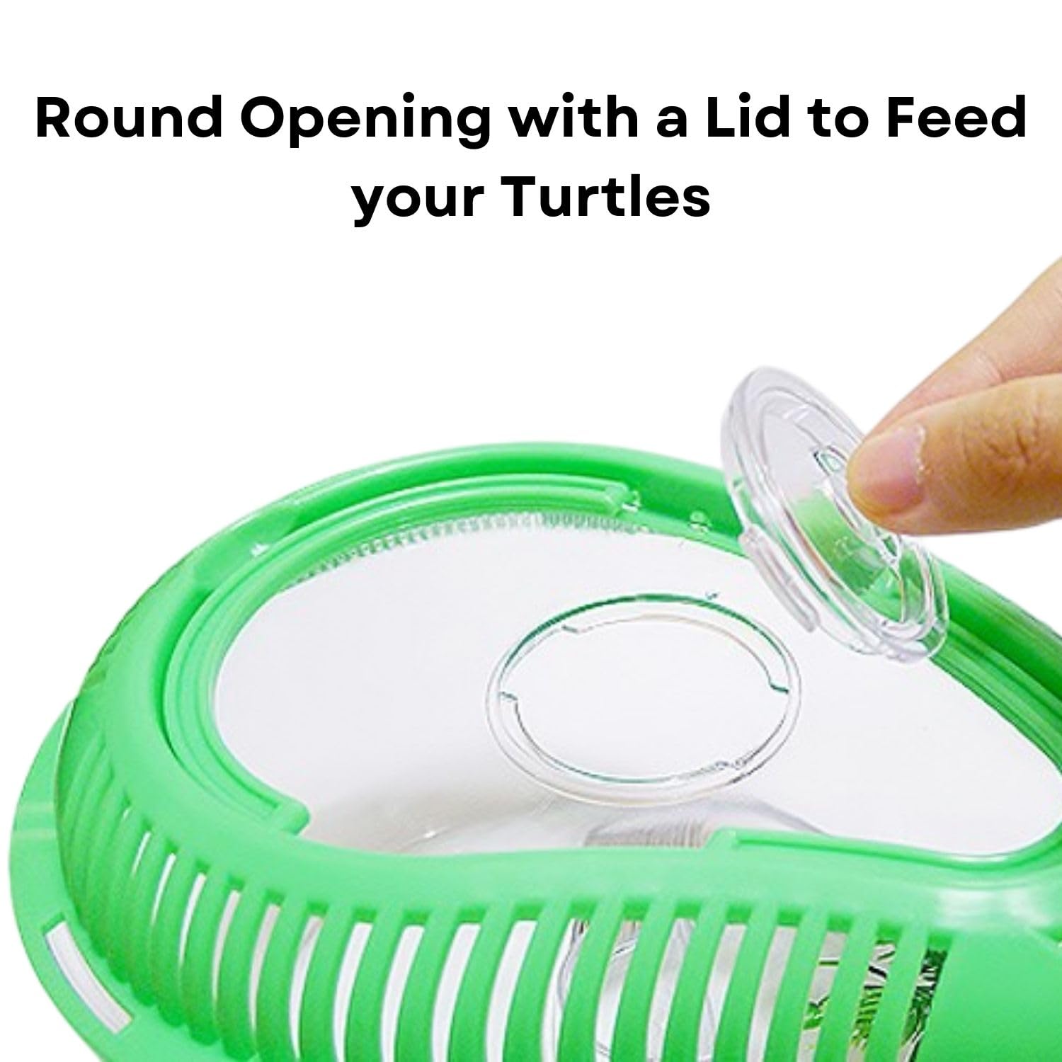 DOPHIN TT-350 Baby Turtle Tank Aquarium & Carrier with Lid, Ramp, Perfect for Baby Turtle, Crab Fish and Other Small Fish | Tank Volume: 6L | Tank Size: Large | Original from Tunai Store