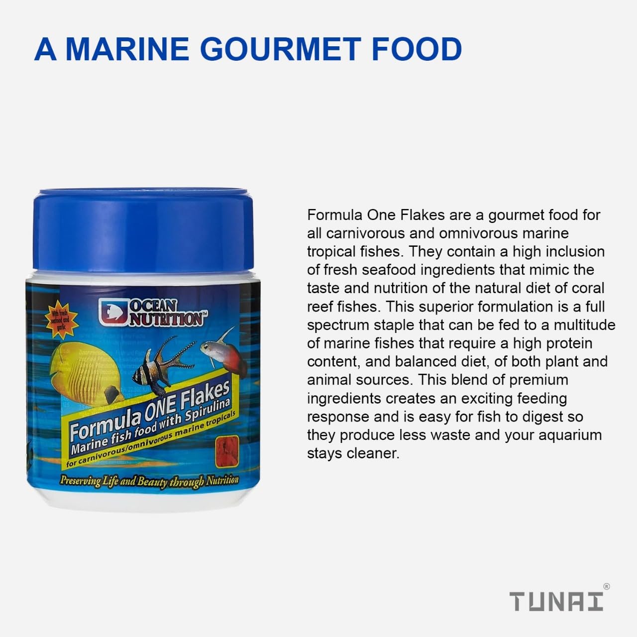 Ocean Nutrition (Original from Tunai Store) Formula One Flakes Marine Fish Food with Spirulina |156g| 55% Rich Protein for Carnivorous/Omnivorous Marine Tropicals