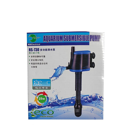 JAINSONS PET PRODUCTS RS Electrical RS-730 Aquarium Submersible Pump | 25W Powerhead | 1500L/H Flow | Filter & Oxygen Pump for Fresh & Saltwater Tanks (MEDIUM)