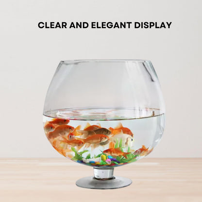TUNAI 6-inch Wine Glass Shaped Transparent Glass Bottle Fish Bowl | Optimum Fish Tank Choice for Office & Home Decor (Transparent, 6-inch)