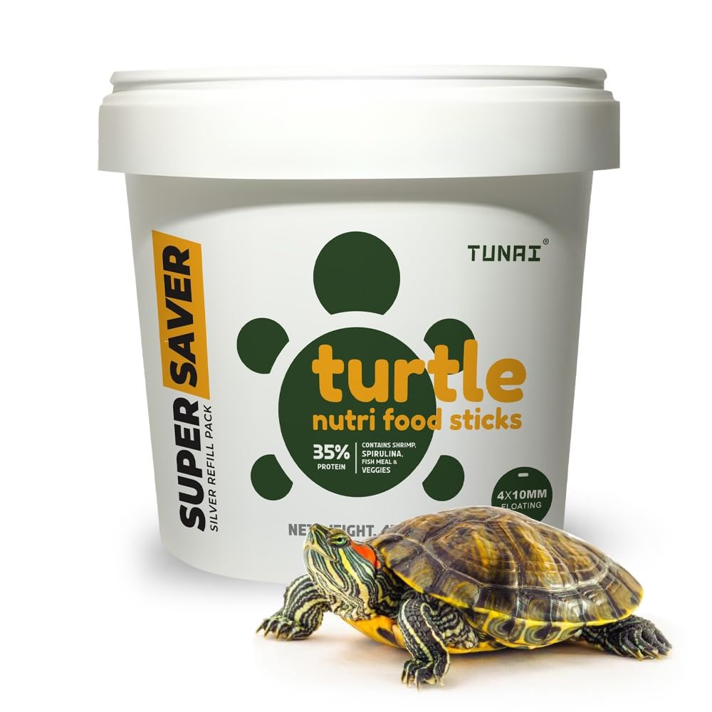 TUNAI Super Saver Adult Turtle Food Spirulina Added Stick for Good Shell Health & Daily Diet |450G| for Red-Eared, Musk, Mud, Cooter Turtle and Land Tortoise