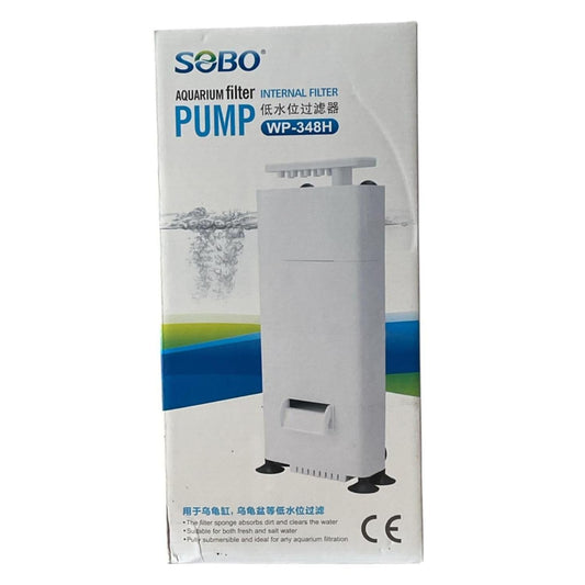 S0B0 WP-348H Internal Filter for Aquarium Fish Tank | Completely Submersible | Output: 500L/H | Suitable for Fresh and Marine Water Tank | (Original from Tunai Store)