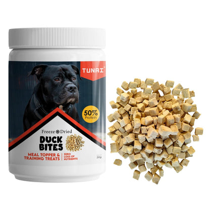 Tunai Premium Freeze Dried Treats for Adult Dogs & Weaning Puppies, 30g (Mini, Duck Bites)