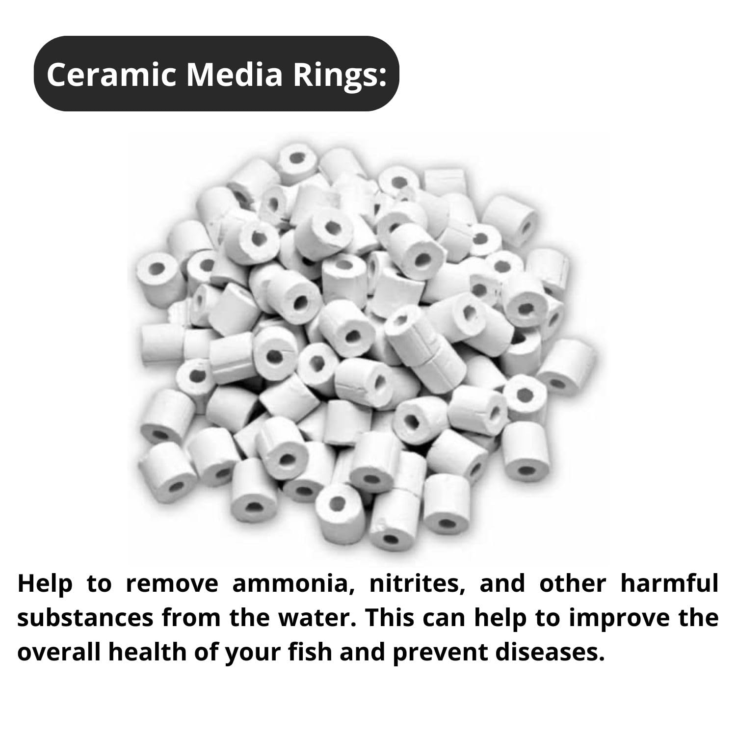 Tunai Bio Filtration 4 in 1 Aquarium Fish Tank Starter Kit Comes with Sponge, Activated Carbon - 500g, Ceramic Media Rings - 500g & Bio Balls - 25 Pcs, Suitable for All Aquarium Canister Filter