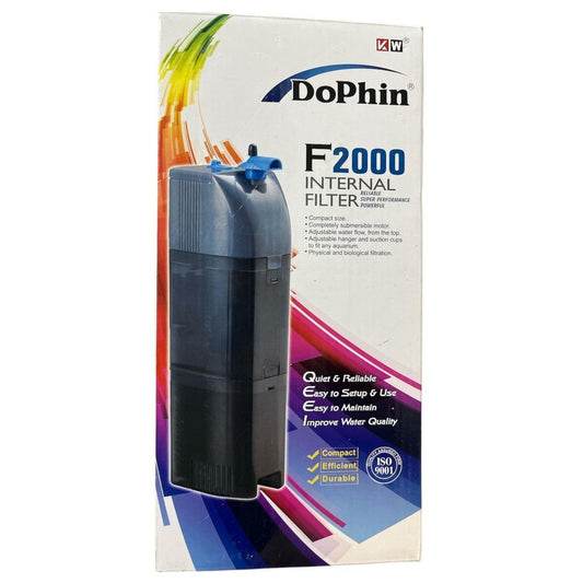 Dophin F2000 Internal Filter for Aquarium Fish Tank | Completely Submersible Motor | Output: 850/800 L/H | Suitable for Fish Tank Size 160L | (Original from Tunai Store)