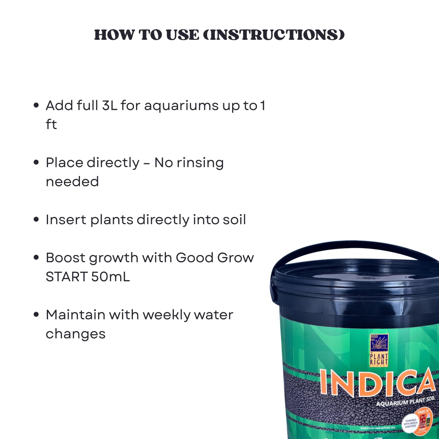 The Plant Right Series Indica Aqua Soil | Designed to Nourish Plants | Aquarium Plant Soil (9L)