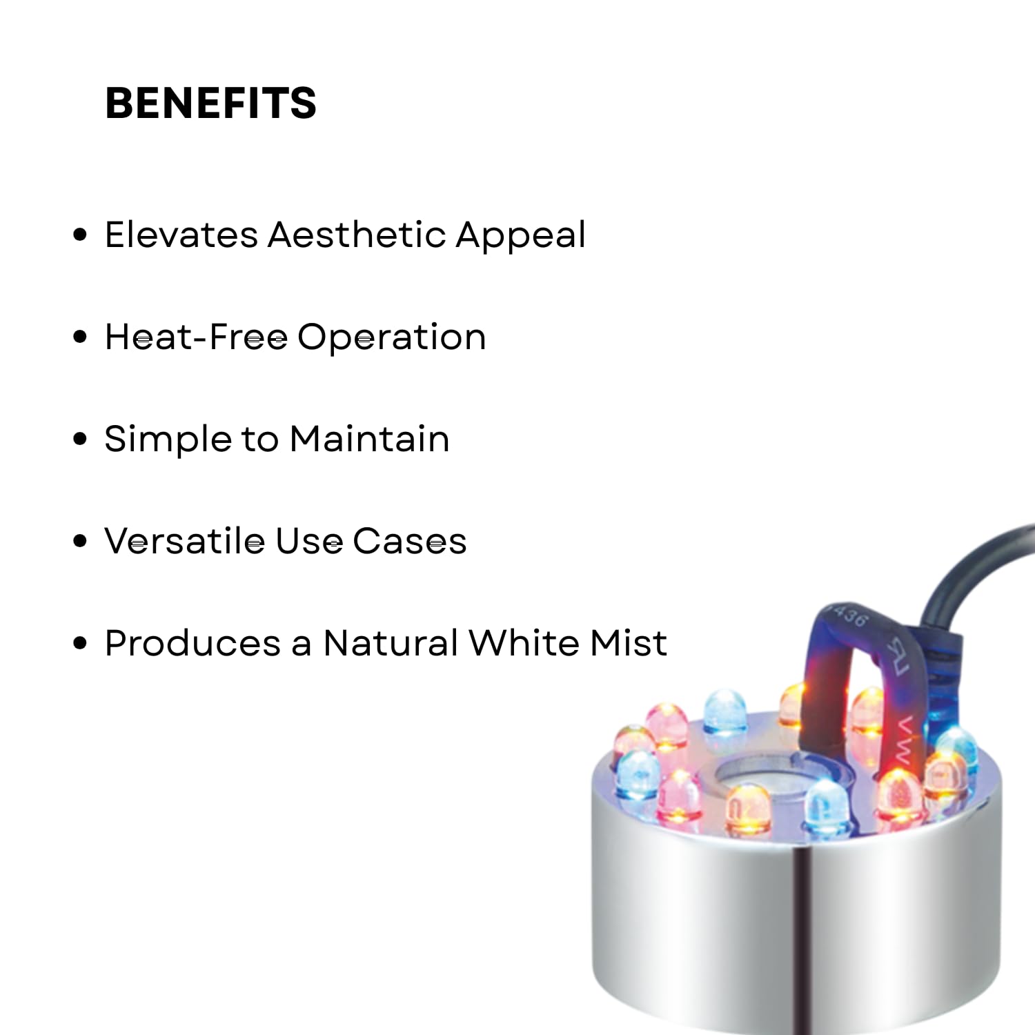 S0B0 M-12 L Mist Maker for Aquarium Fish Tank | Ultrasonic Fog Generator | Lamps with 12 LED by Combining Blue, Yellow, White and Red | Original from Tunai Store