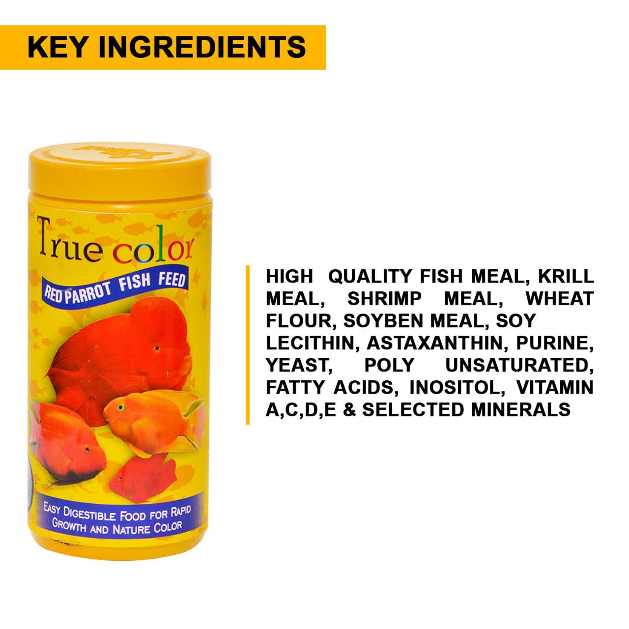 SF+ True Color Fish Food for Red Parrot | 100g | Fish Feed with 4MM Pellets and 40% Protein