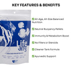 Life AAYU Neutral Fish Food | Ayurvedic Daily Diet for All Fish Sizes | Fresh from 7pets Store (Large, 100gms)