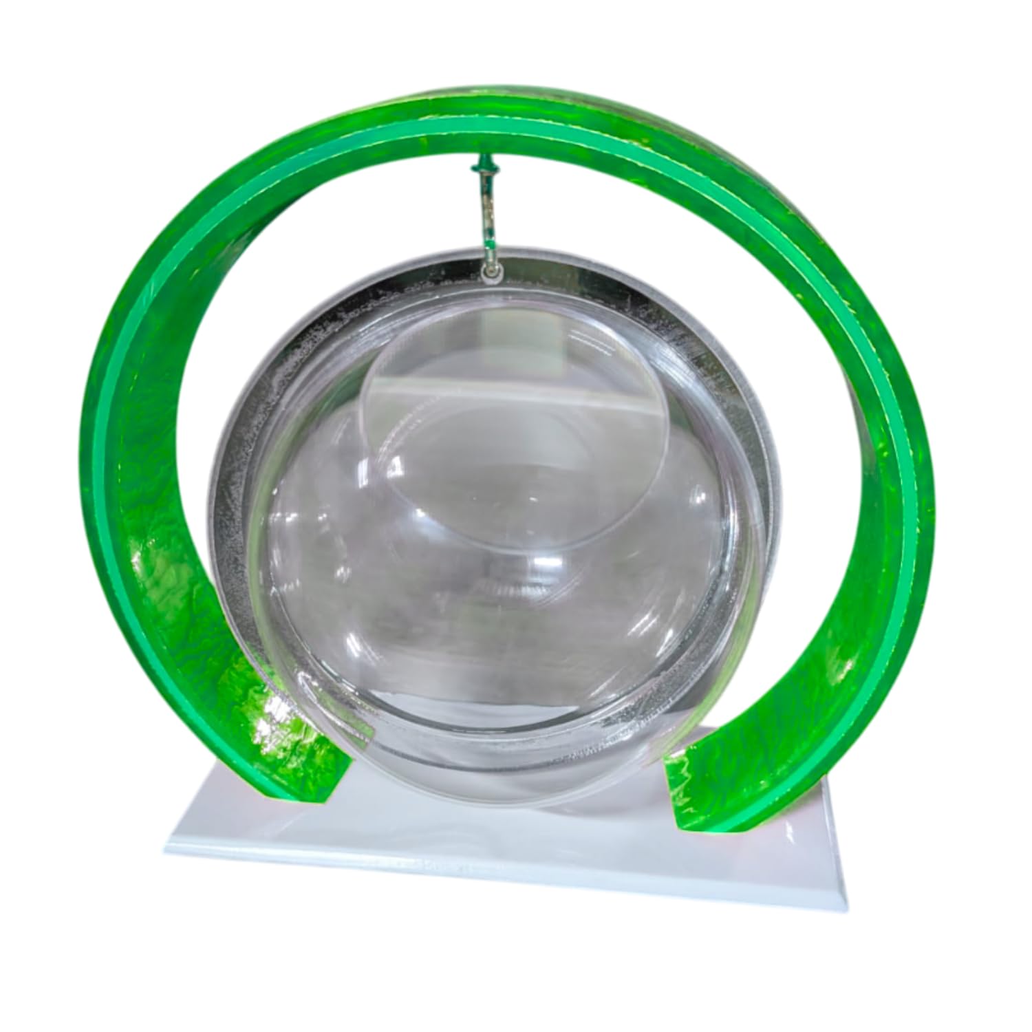 Double Bowl 6-inch Yellow Round Fish Bowl – Standing & Hanging Decorative Aquarium for Home & Office | 2-in-1 Double Bowl Round Fish Tank