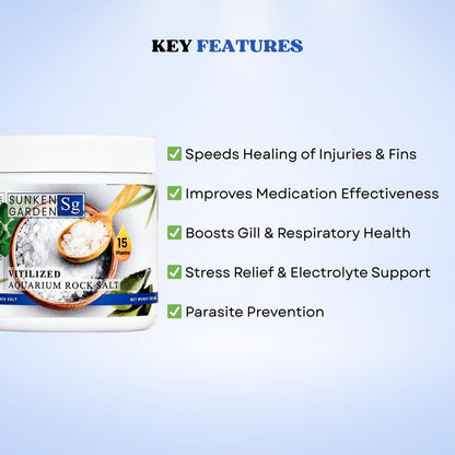 Sunken Garden Vitalized Aquarium Salt | Ideal for Aquarium | Premium-Grade Sea Salt for Freshwater Fish Wellness (250 GMS)