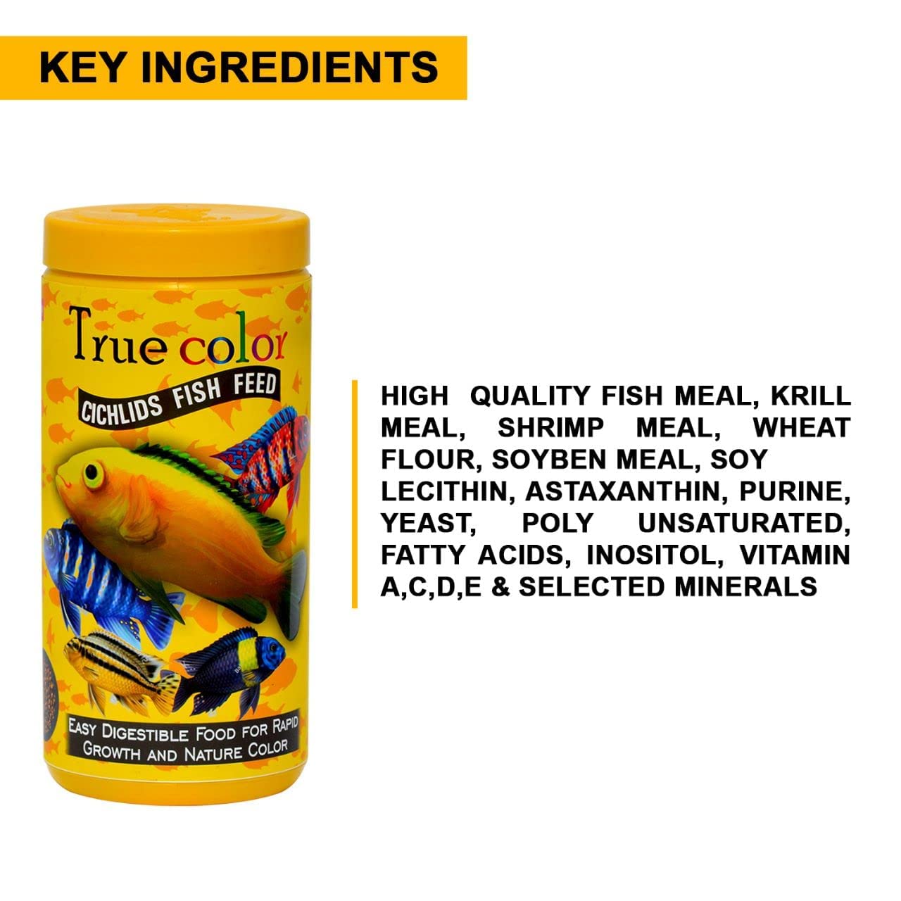TUNAI SF+ True Color Fish Food for Cichlids|700g|Fortified with 40% Protein, Boost Color and Growth, All Life Stages, pellet