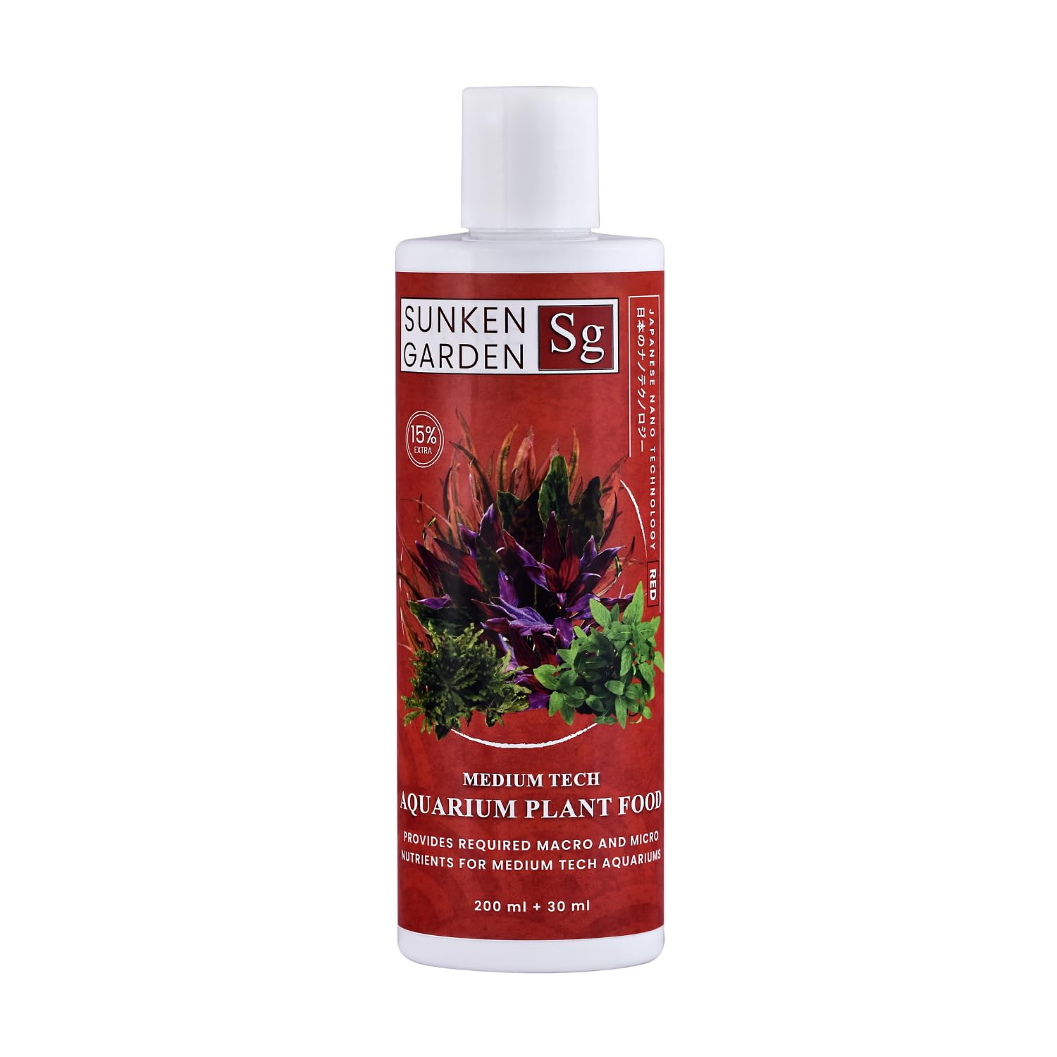 Sunken Garden Red | Vibrancy Fertilizer for Aquatic Plants | Algae-Safe, Substrate-Free (200 ml + 30 ml)