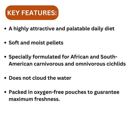 ON+ Cichlid Omni Pellets Fish Food (Original from Tunai Store) | Special Food for Carnivorous and Omnivorous Cichlids (100gms, Small Pellets)