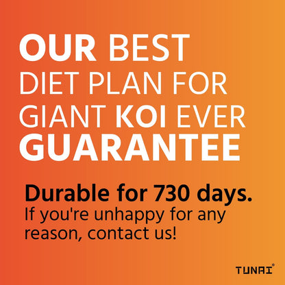 TUNAI Giant Koi Fish Food | 6MM Pellets | 1.5 Kg Bucket | Enriched with 51% Protein |Suitable for All Large Size Adult Koi Pond Fish