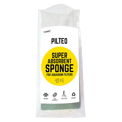 Tunai Pilteo Reusable Sponge Easy to Cut Filters for Both Mechanical and Biological Filtration in Aquarium Fish Tank, Super Absorbent 43X30X4 CM Thickness (Green, Pack of 1)