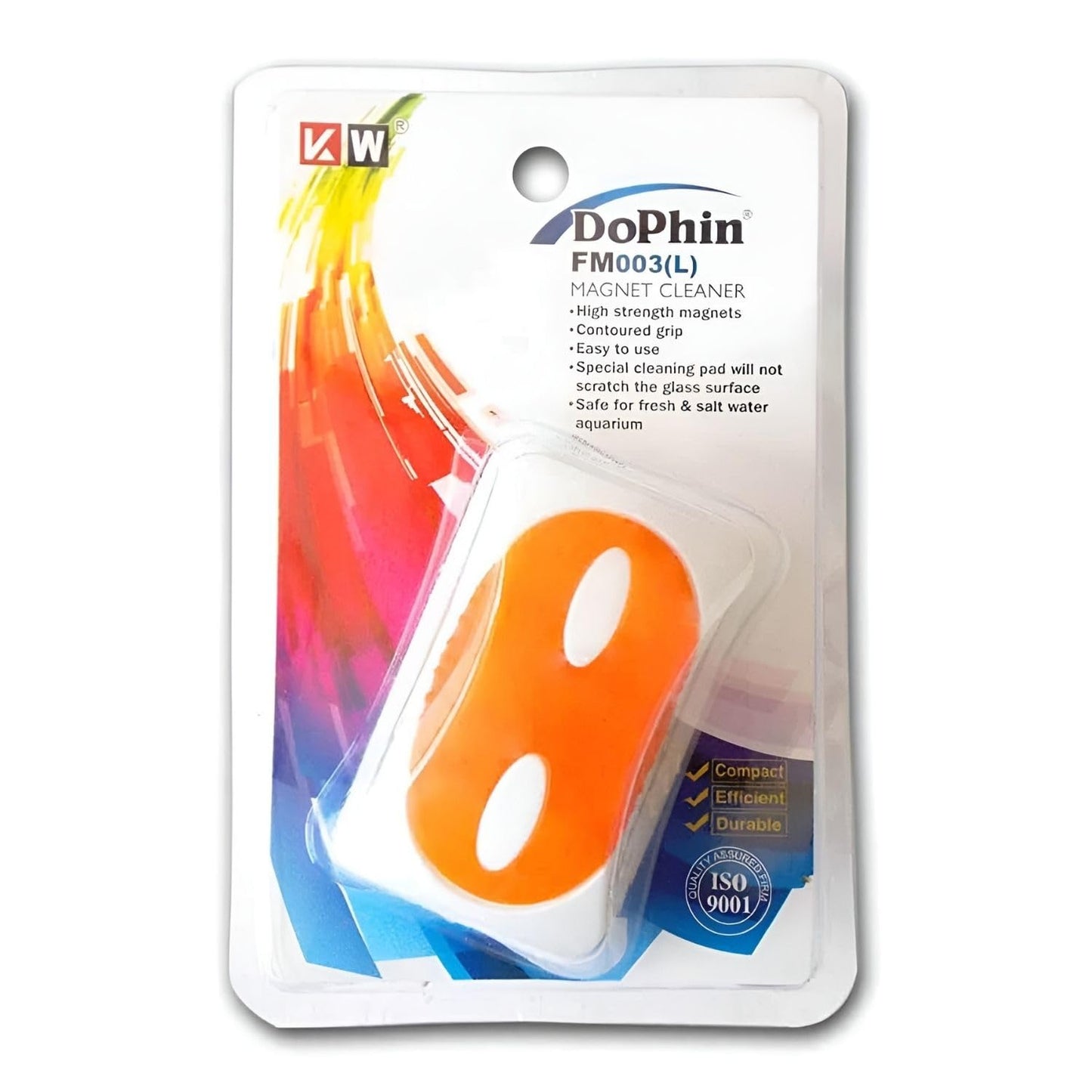 Dophin FM003(L) Magnet Cleaner for Aquarium Fish Tank | Innovative Tool | High Strength Magnets | Contoured Grip | (Original from Tunai Store) (FM003(L))