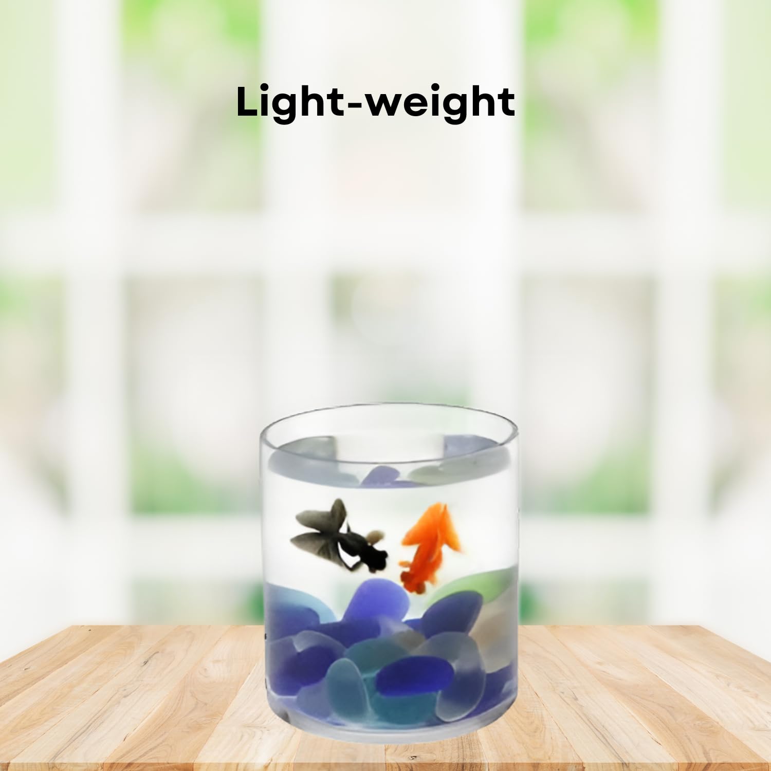 TUNAI 6-inch Cylindrical Fish Bowl for Small Fish, Plants | Optimum Fish Tank Choice for Office & Home Decor (White, Small)