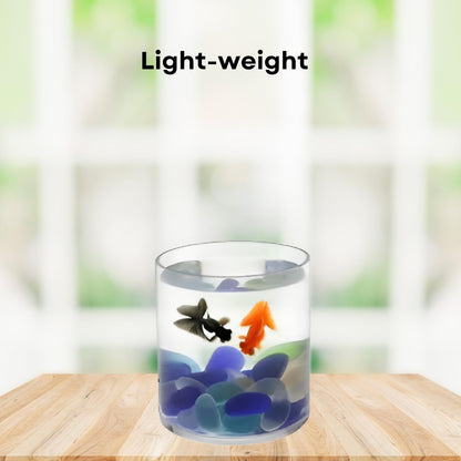 TUNAI 6-inch Cylindrical Fish Bowl for Small Fish, Plants | Optimum Fish Tank Choice for Office & Home Decor (White, Small)