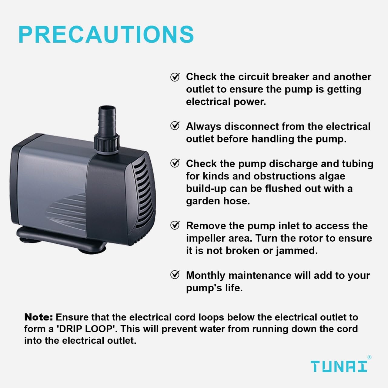 TUNAI AT-103 Submersible Air Pumps for Aquarium Fish Tank (AT-103, Air Pump Only)