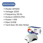 Dophin AP1500 Air Pump for Aquarium | Single Outlet | Output: 600CC/min | Suitable for Fish Tank Size 30-60L | (Original from Tunai Store)