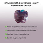Wall Mount 9-inch Wine Apple Shape Fish Bowl – Without Stand | Modern Aquarium for Home, Office & Café Décor | Space Saving Design | Elegant Fish Tank & Plant Terrarium | Compact Design
