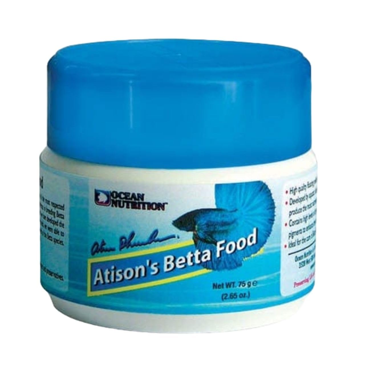 ON+ Atison's Betta Fish Food (Original from Tunai Store) | Nutrient Complete Food for All Betta Species (75gms, Floating Pellets)