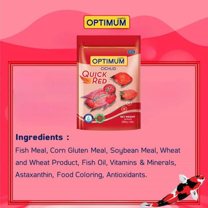 Optimum Cichild Quick Red Fish Food (Original from Tunai Store) (300g, Small Pellets)