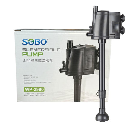 S0B0 WP-2990 Power Head for Aquarium FIsh Tank | Powerful Water Circulation for Strong and Consistent Flow | Ideal for Marine and Fresh Water | Power: 25W | F.Max: 1500L/H | Original from Tunai Store