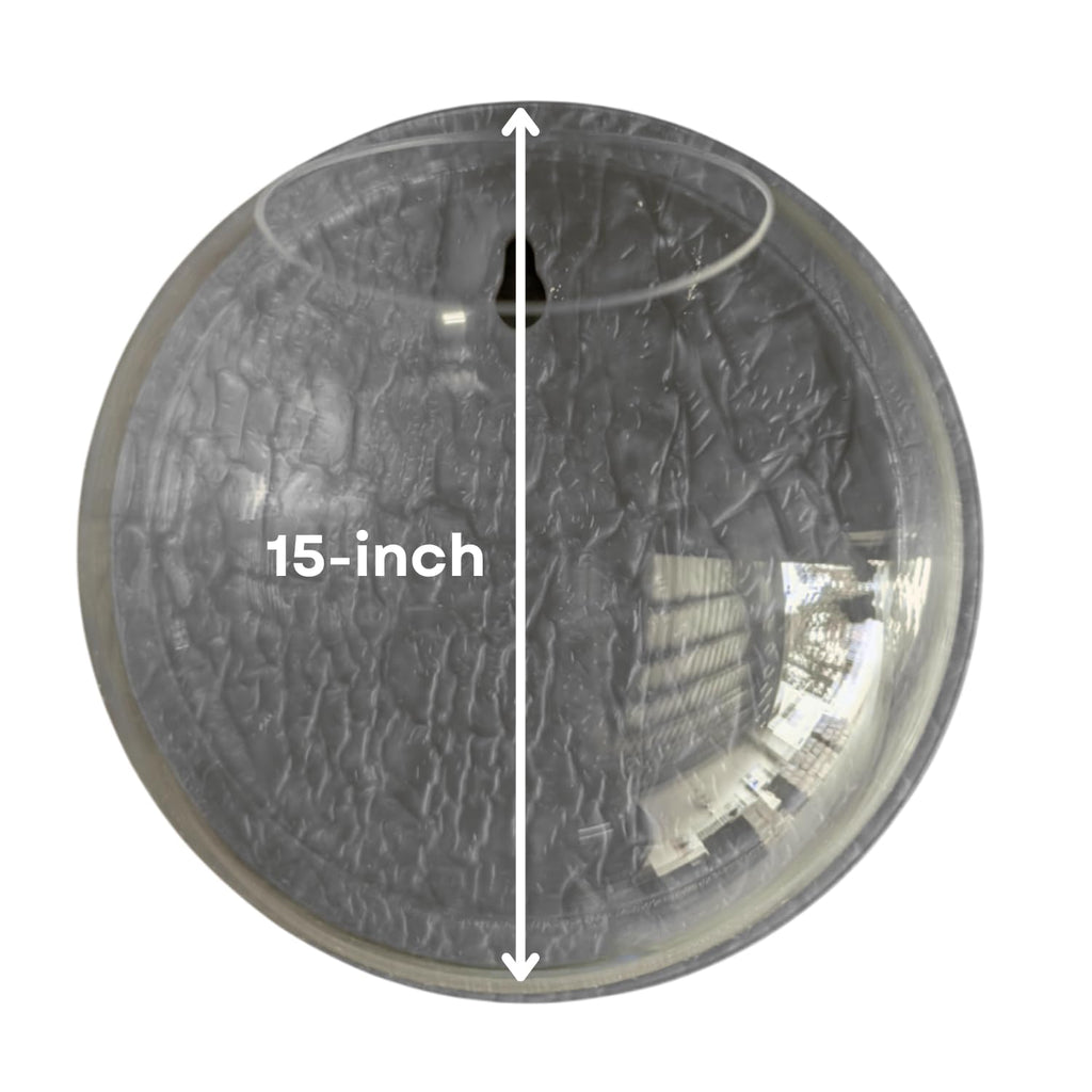 Wall Mount 15-inch Grey Round Shape Fish Bowl – Without Stand | Modern Aquarium for Home, Office & Café Décor | Space Saving & Compact Design | Elegant Fish Tank & Plant Terrarium