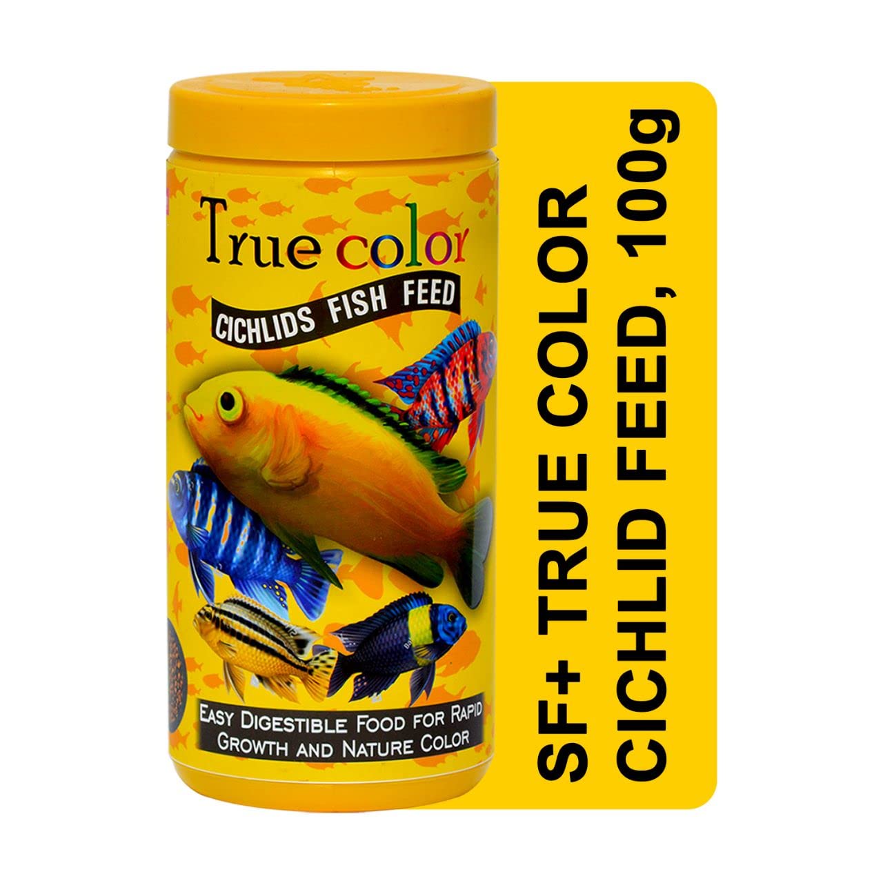 TUNAI SF+ True Color Fish Food for Cichlids | 100g | Fortified with 40% Protein, Boost Color and Growth, All Life Stages, Pellet