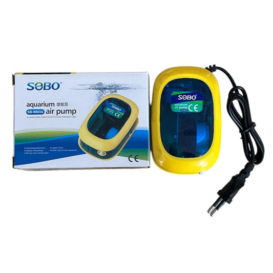 S0B0 SB-9903A Air Pump for Aquarium Fish Tank | Minimal Noise Output and Vibration | Adjustable Flow Rate | Single Outlet | Power: 3.5W | F.Max: 4.5L/min | Original from Tunai Store