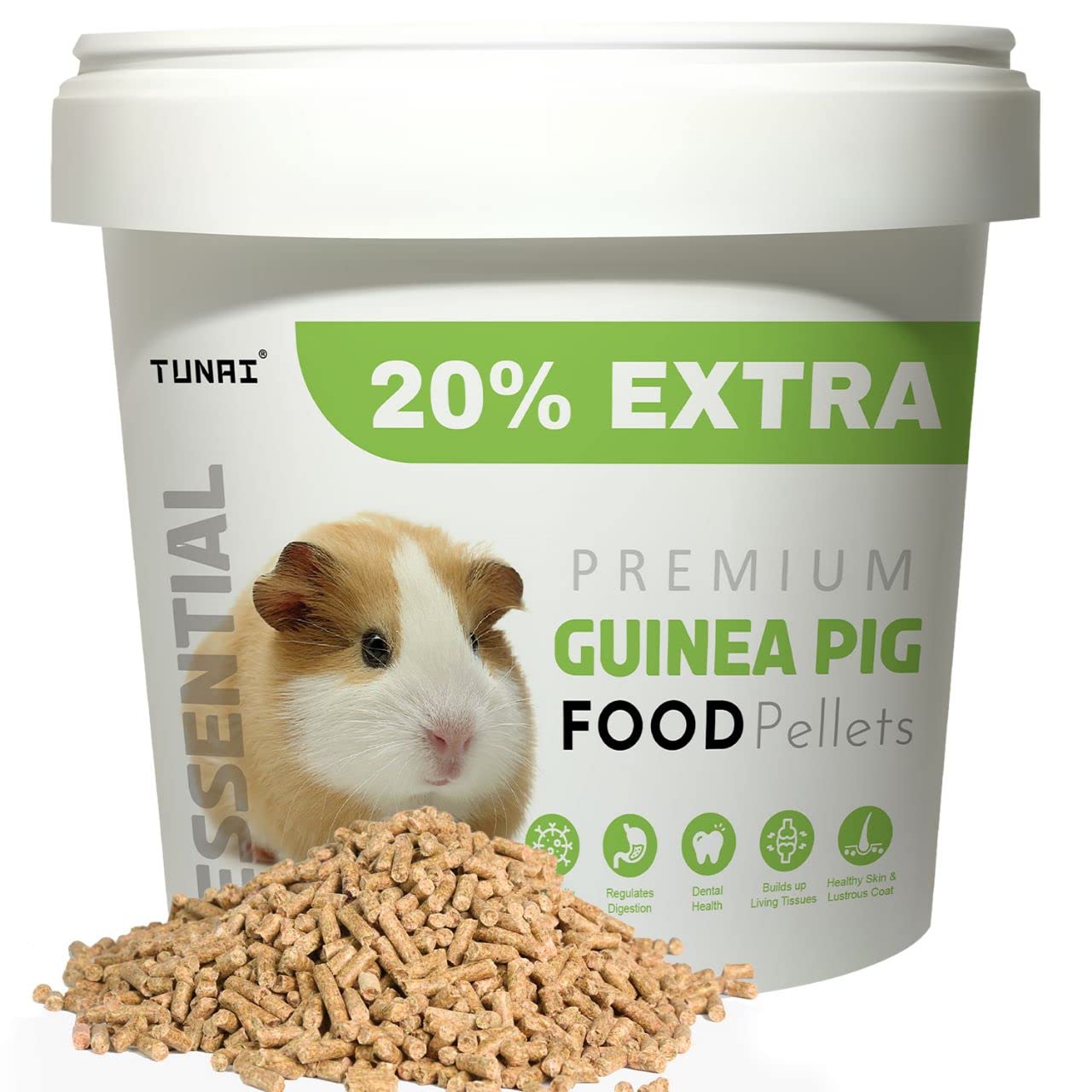 TUNAI Guinea All Life Stages, Stick Pig Food |500G+20% Extra| Fortified with Dha Omega 3&6 and Vitamins for Better Skin Coat, and Easy Digestion