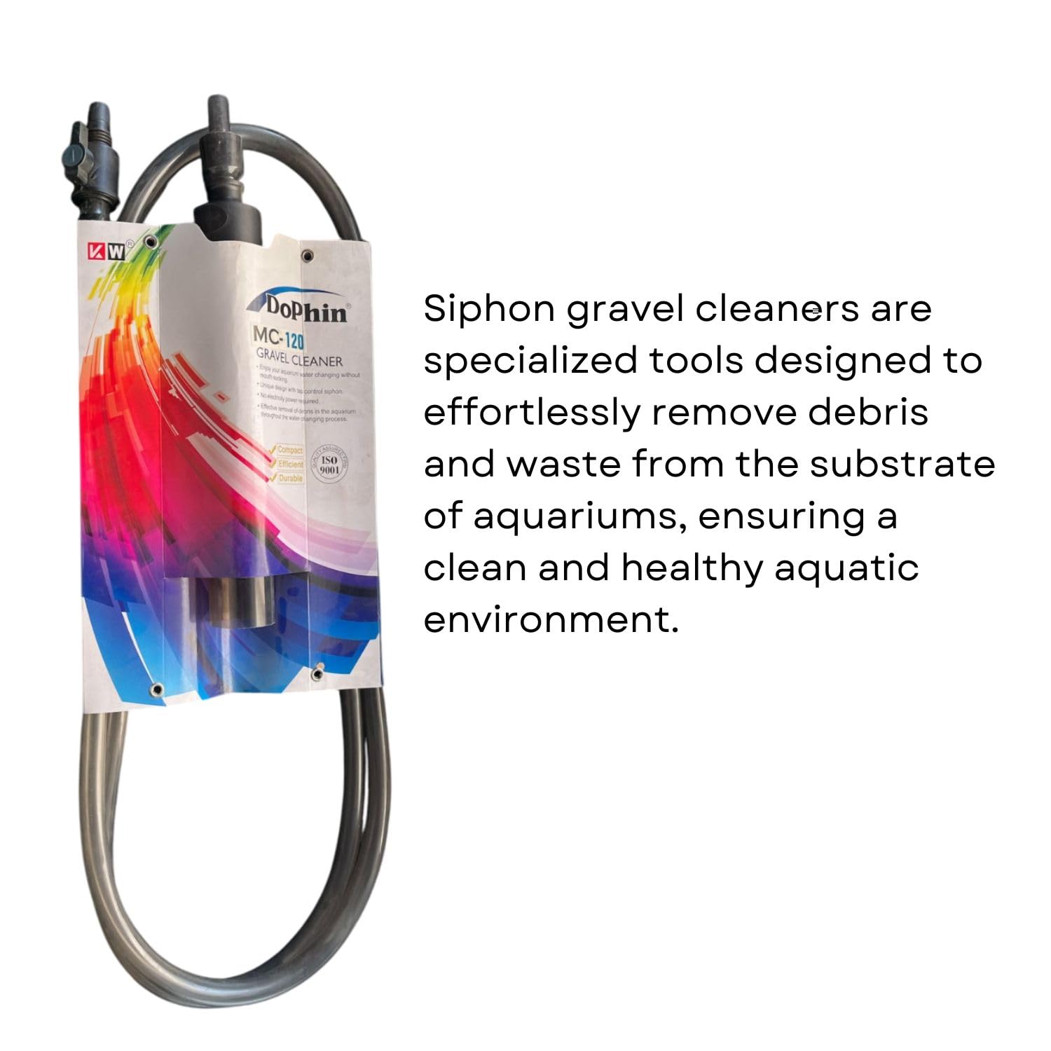 Dophin MC-120 Gravel Cleaner for Aquarium Fish Tank | Unique Design with Tap Control Siphon | Suitable for Various Size Aquariums | No Electricity Power Required | (Original from Tunai Store)