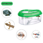 DOPHIN TT-320 Baby Turtle Tank Aquarium & Carrier with Lid, Ramp, Perfect for Baby Turtle, Crab Fish and Other Small Fish | Tank Volume: 4.7L | Tank Size: Medium | Original from Tunai Store