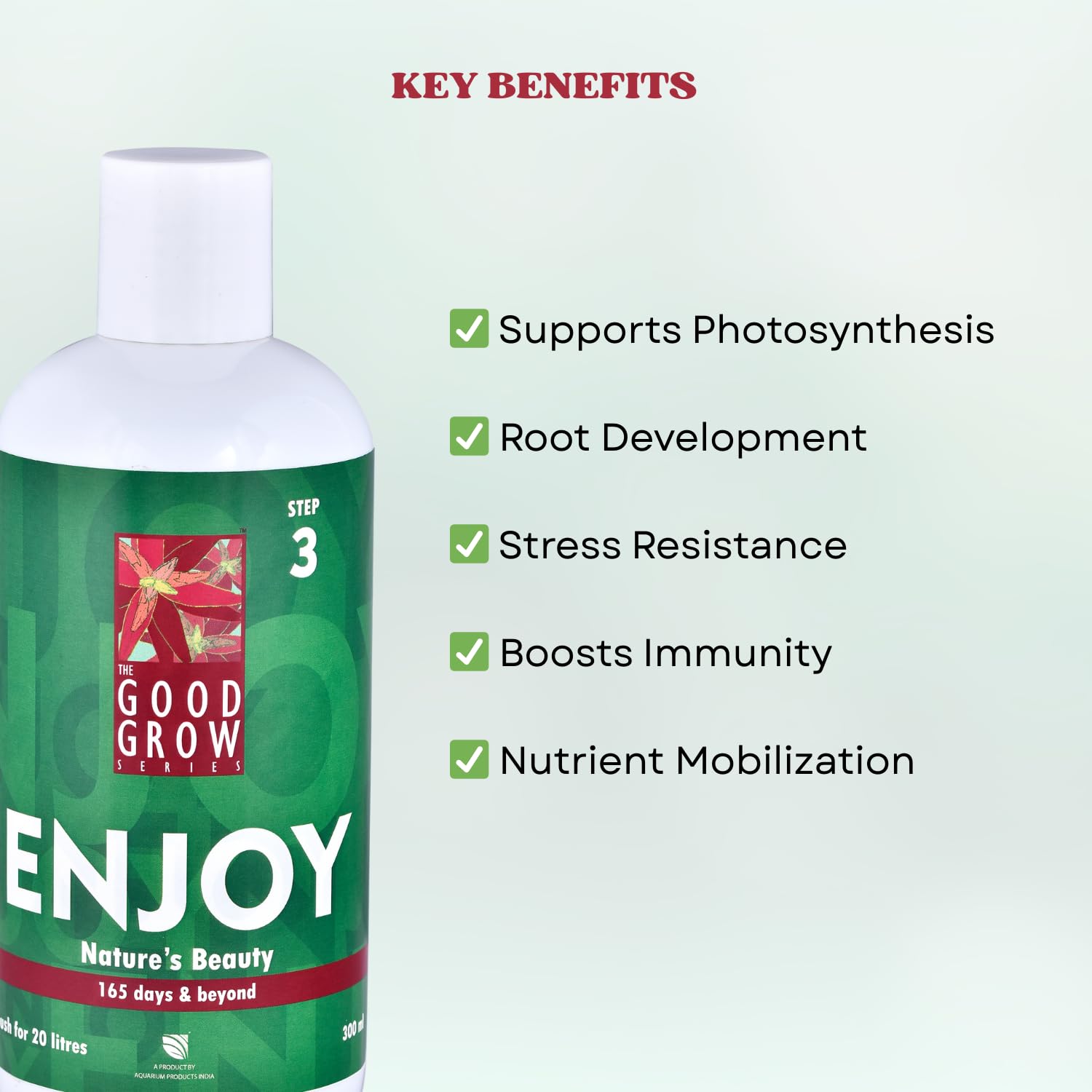 The Good Grow Series Enjoy | Boost Plant Growth & Immunity | Boosts Overall Health and Vitality of Aquarium Plants (300 ml)