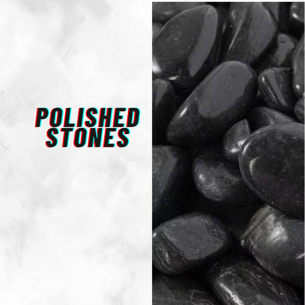 TUNAI Pebble Stones Substrate for Fish Tank, Aquarium, Terrarium, Paludarium (1KG) for Office and Home Decor, Plants and Other Purpose (Black Only, Standard)