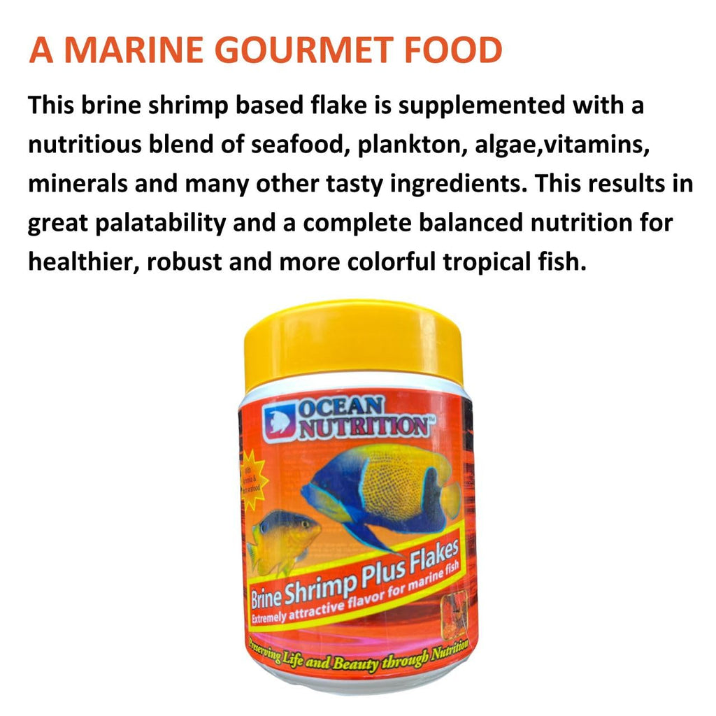 ON+ Brine Shrimp Plus Flakes Fish Food | 71Gms | Originally from TUNAI Store